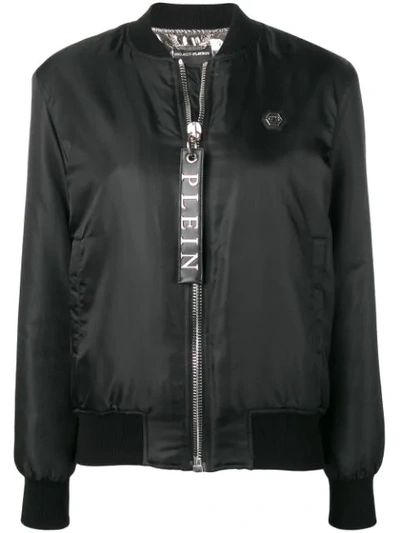 Shop Philipp Plein X Playboy Bomber Jacket In Black