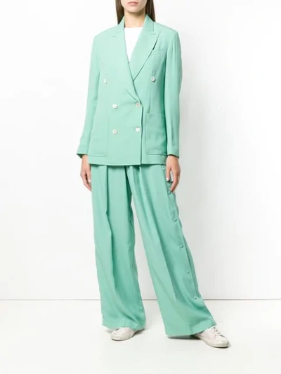 Shop Golden Goose High Waisted Trousers In Green