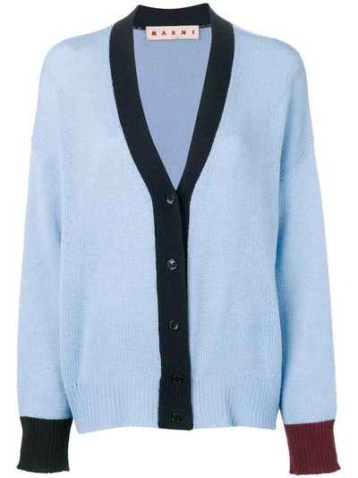 Shop Marni Knitted Cardigan In 00b39 Powder Blu