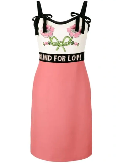 Shop Gucci Blind For Love Dress In Pink