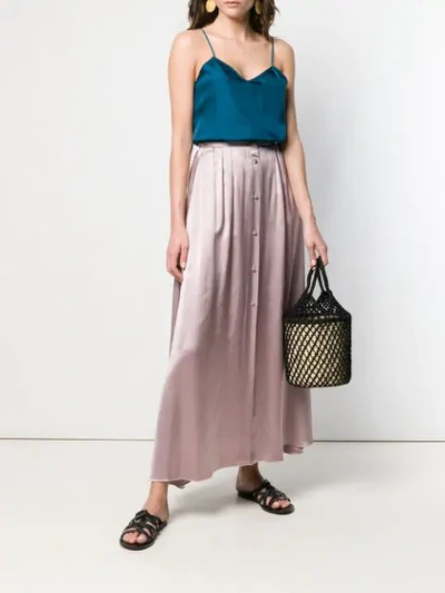 Shop Forte Forte Front Button Maxi Skirt In Purple