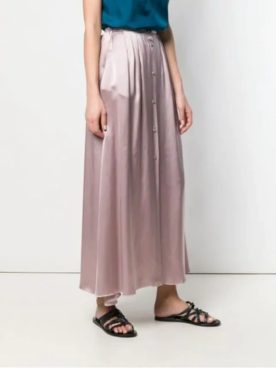 Shop Forte Forte Front Button Maxi Skirt In Purple