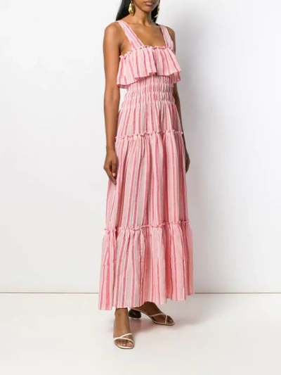Shop Three Graces Striped Maxi Dress In Red/rosa