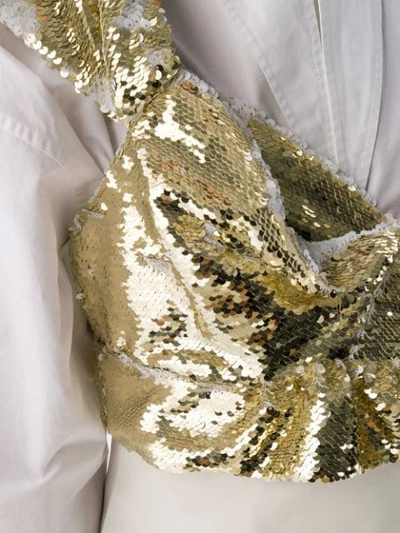 Shop Simone Rocha Sequinned Bustier Top In Gold