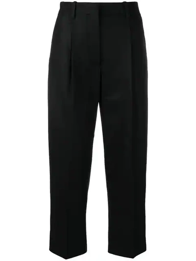 Shop Acne Studios Flannel Pleated Trousers In Black