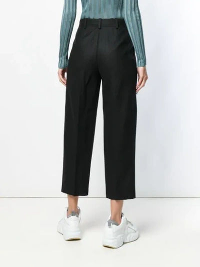 Shop Acne Studios Flannel Pleated Trousers In Black