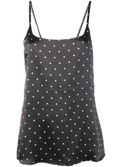 ASCENO POLKA DOT SILK TOP - 灰色