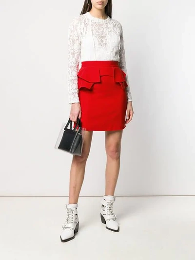 Shop Alexander Mcqueen Ruffled Skirt In Red