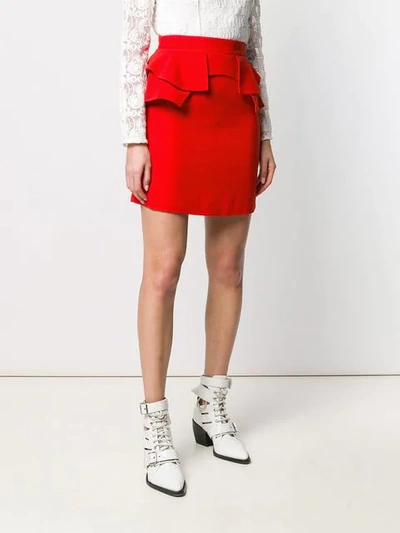 Shop Alexander Mcqueen Ruffled Skirt In Red