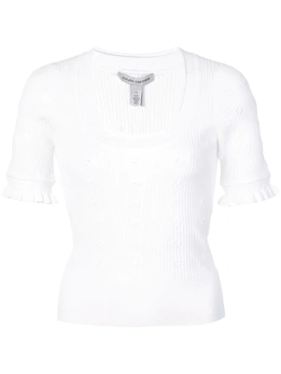 Shop Autumn Cashmere T-shirt Mit U-ausschnitt - Weiss In White