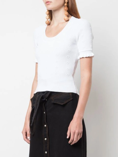 Shop Autumn Cashmere T-shirt Mit U-ausschnitt - Weiss In White