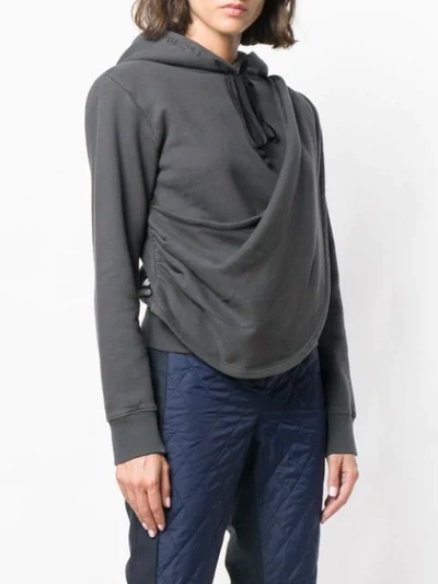 Shop Ben Taverniti Unravel Project Draped Hoodie In Grey