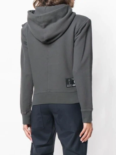 Shop Ben Taverniti Unravel Project Draped Hoodie In Grey