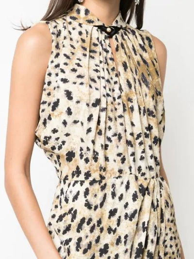 Shop Prada Leopard Print Dress In Brown