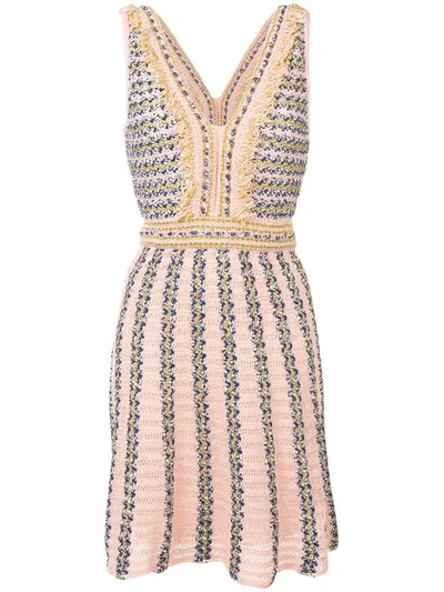 Shop M Missoni Intarsia Knit Dress In Pink