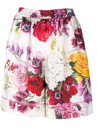 Shop Dolce & Gabbana Floral Print Shorts In Haw86 Ortensie Fiori Naturale