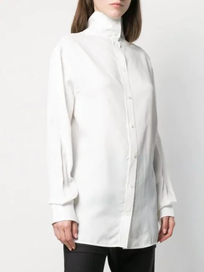 Shop Helmut Lang Hemd Mit Stehkragen In White