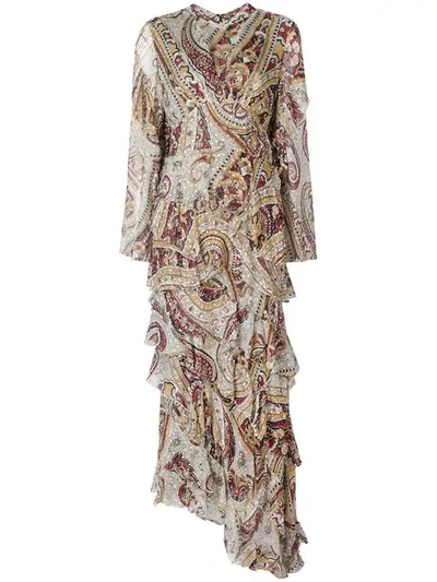 Shop Etro Macro Paisley Printed Dress In Grey