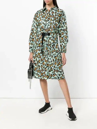 Shop Kenzo Leopard Printed Dress - Green