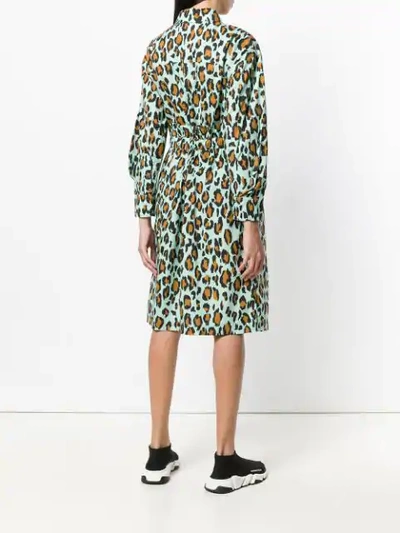 Shop Kenzo Leopard Printed Dress - Green