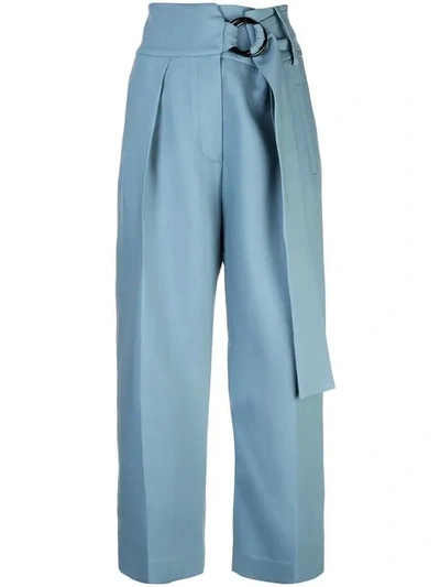 Shop Petar Petrov High-waisted Trousers In Blue