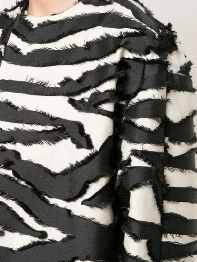 Shop Oscar De La Renta Zebra-print Coat In Black ,white