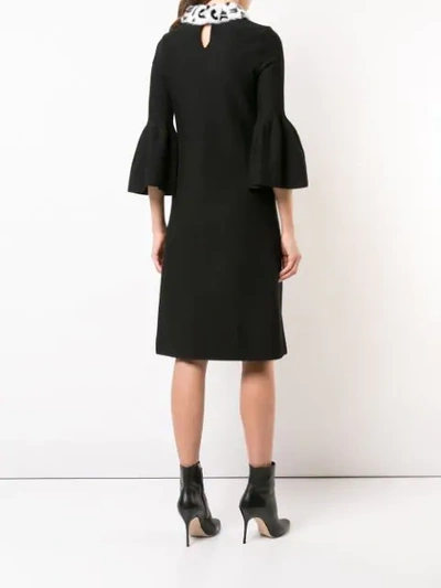 Shop Carolina Herrera Fur Collar Dress - Black
