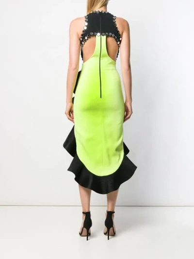 Shop David Koma Asymmetric Ruffle Dress In Black