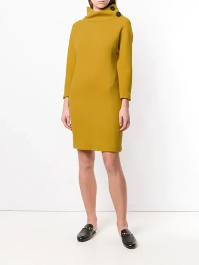 Shop Antonelli Funnel Neck Dress - Yellow