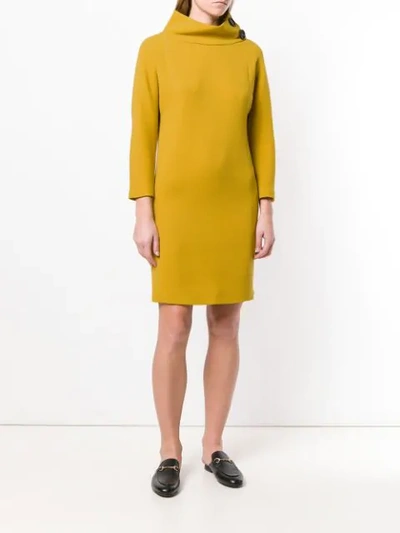 Shop Antonelli Funnel Neck Dress - Yellow