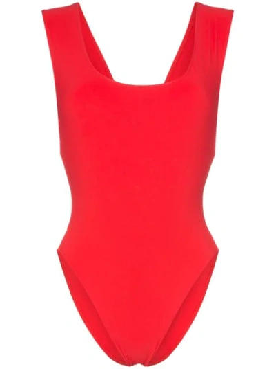 Shop Araks Red Jireh Scoop Neck Cutout Swimsuit