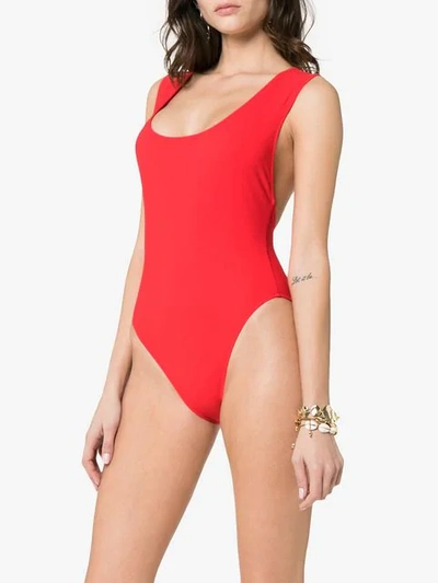 Shop Araks Red Jireh Scoop Neck Cutout Swimsuit