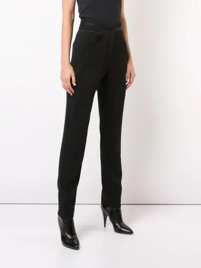 Shop Valery Kovalska Tapered High Waisted Trousers In Black