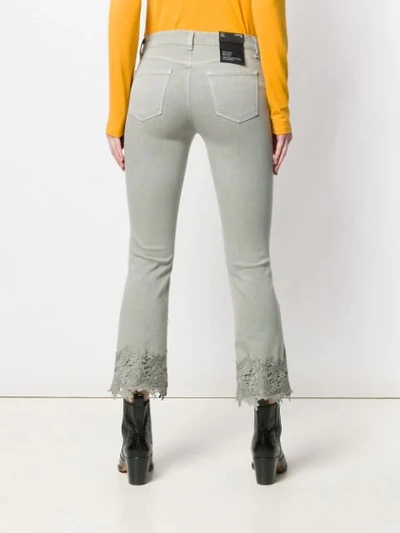 Shop J Brand Embroidered Cropped Jeans In Green