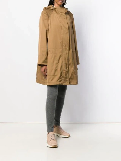 Shop Agnona Hooded Parka Coat In Neutrals