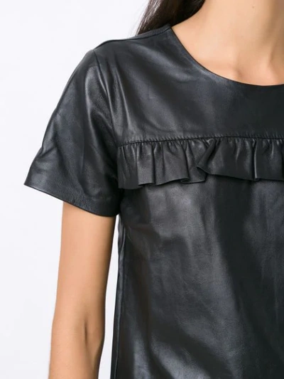 Shop Andrea Bogosian Leather Top In Black