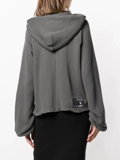 Shop Ben Taverniti Unravel Project Cropped Destroyed Hoodie In 0800 Medium Grey No Color