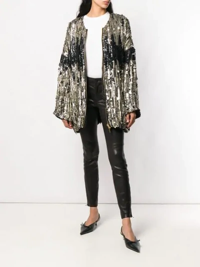 Alberta Ferretti Embellished Coat - Black In Black