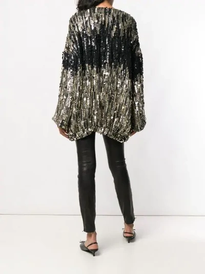 Alberta Ferretti Embellished Coat - Black In Black