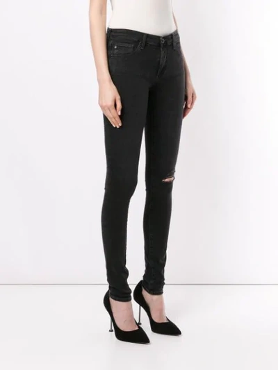 Shop Ag Distressed Skinny-fit Jeans In Black