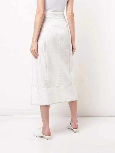 Shop Rosie Assoulin Front Slit Skirt In White
