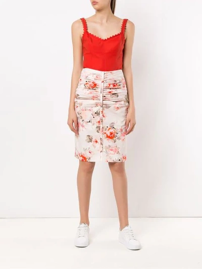 Shop Reinaldo Lourenço Pencil Skirt In Pink