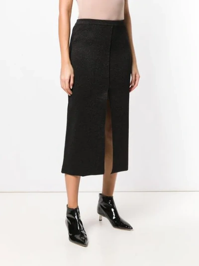 Shop Lédition Slit Midi Skirt In Black