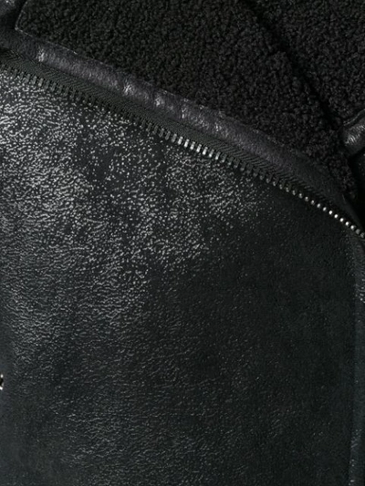 Shop Twinset Twin-set Faux Shearling Leather Jacket - Black