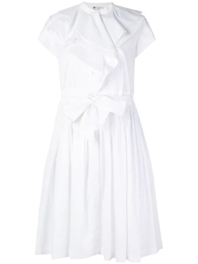 Shop Lanvin Ruffle Trim Shirt Dress In White