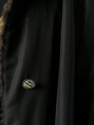 Shop Liska Fur-trim Hooded Parka Coat In Brown