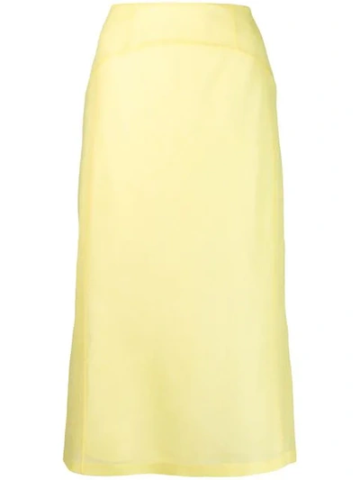 Shop Olivier Theyskens Tone-on-tone Print Skirt - Yellow