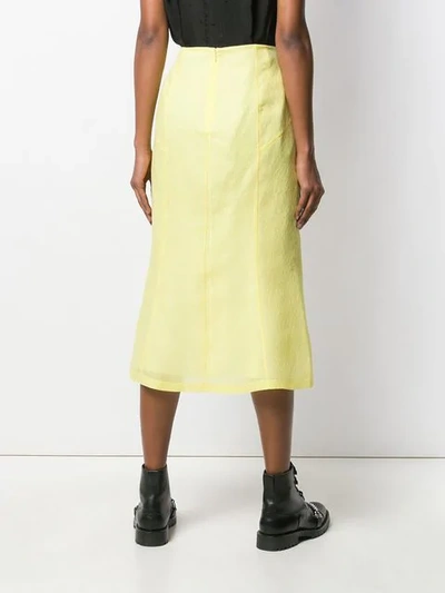 Shop Olivier Theyskens Tone-on-tone Print Skirt - Yellow