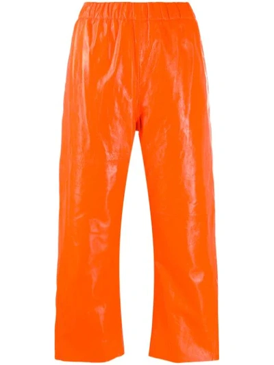 Shop Mm6 Maison Margiela High Rise Trousers In Orange
