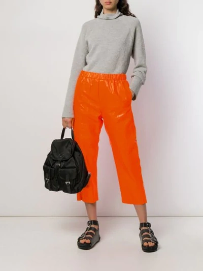 Shop Mm6 Maison Margiela High Rise Trousers In Orange